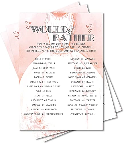 Jusitakeet Bridal Shower Games - 30 Cards Per Set