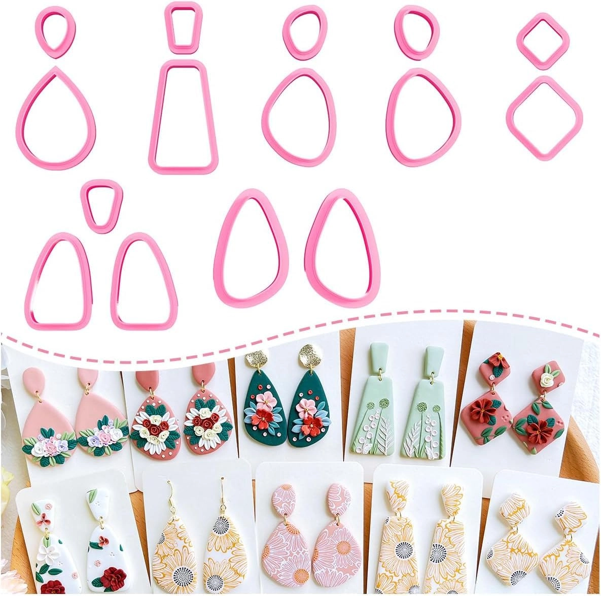 DHANISHTHA Polymer Clay Cutters - Organic Shapes Set of 15