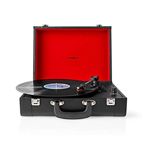 Turntable Record Player - 18 W Built-in Speakers Bluetooth 4-Hour Battery Life