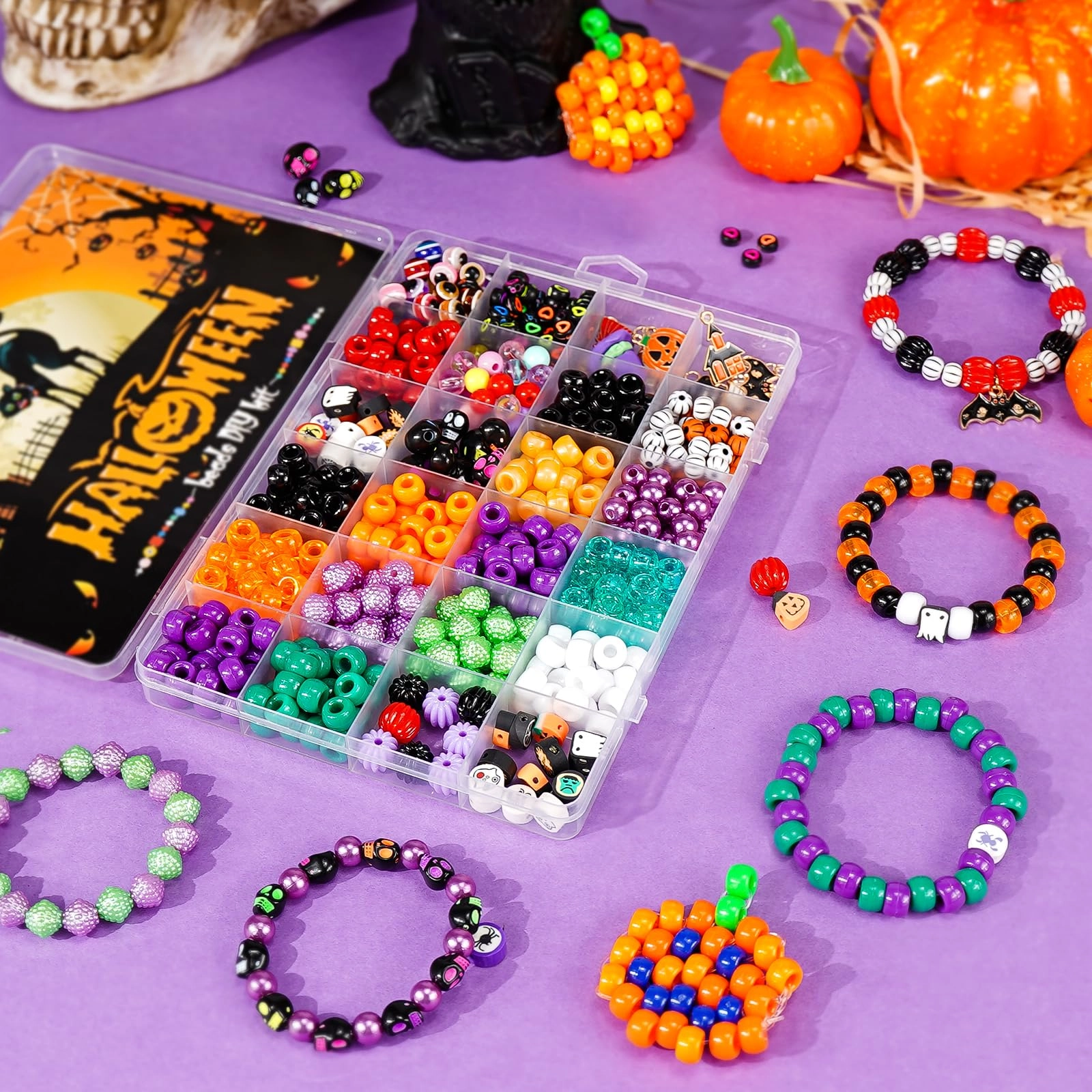 Bracelet Making Kit - Halloween 24 Pieces