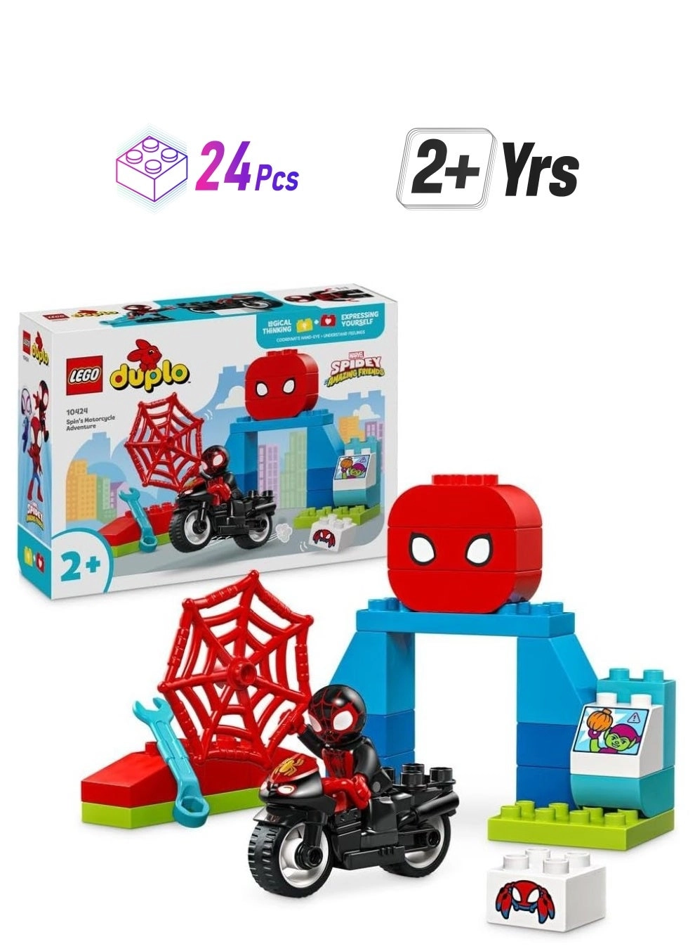 LEGO DUPLO Spins Motorcycle Adventure (10424) - Spider-Man