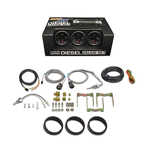 GlowShift 7 Color 3 Gauge Kit - 60 PSI Boost 1500F EGT Transmission Temperature