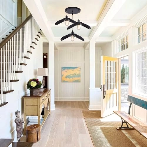 Rattan Pendant Light - 3-Lights Adjustable 41cm