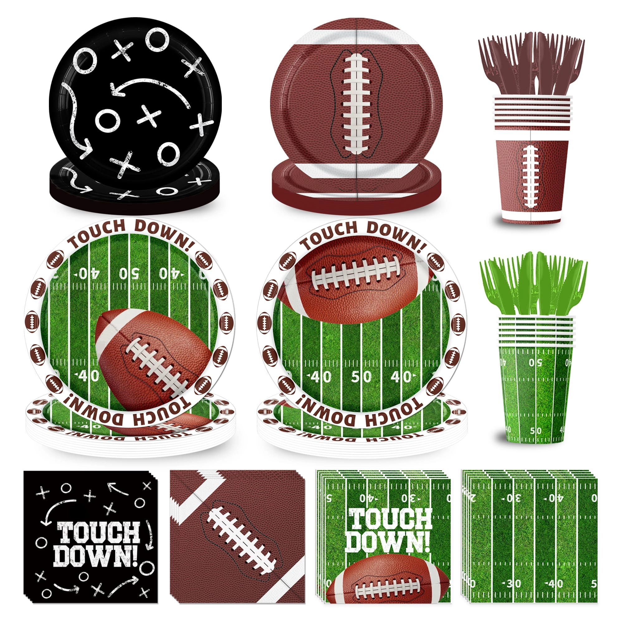 Crownstyleer Football Party Decorations Tableware - 168pcs