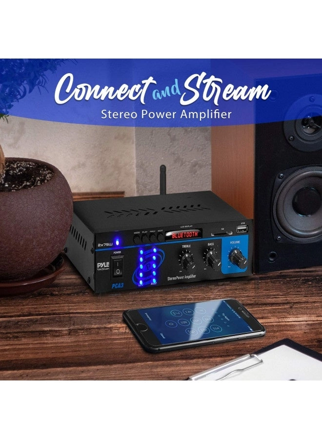 Home Audio Power Amplifier System - 2 channels 2x75 WATT