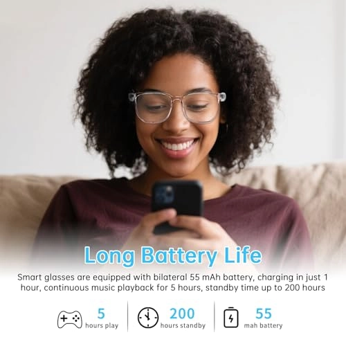 Bluetooth Audio Smart Glasses - Clear Lens Open-ear Remote Shooting