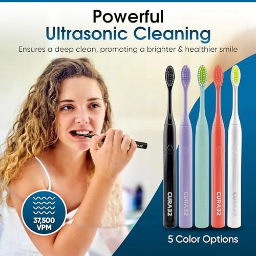 Electric Toothbrush - 37500 VPM Soft DuPont bristles 2-Min Timer