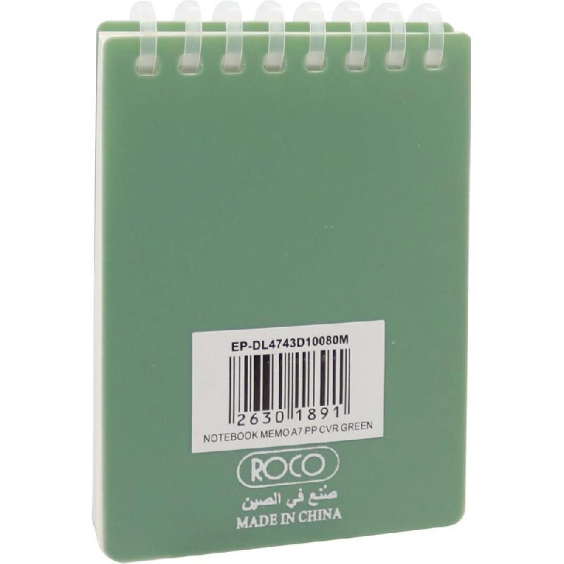 Memo Notebook A7 Spiral - Lined 60 Sheets