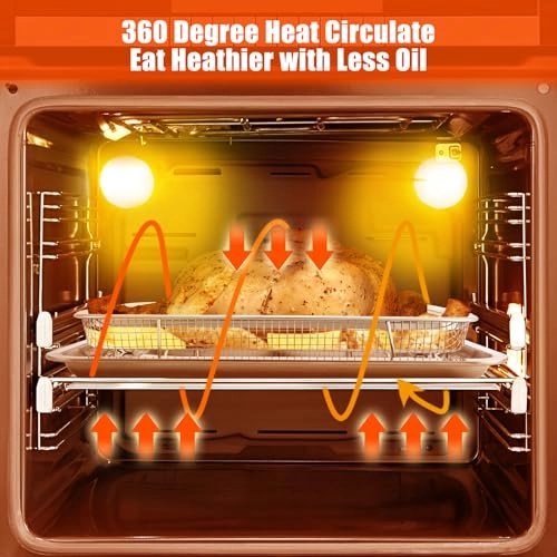 Air Fryer Basket and Tray Set - Stainless Steel 2 Pack