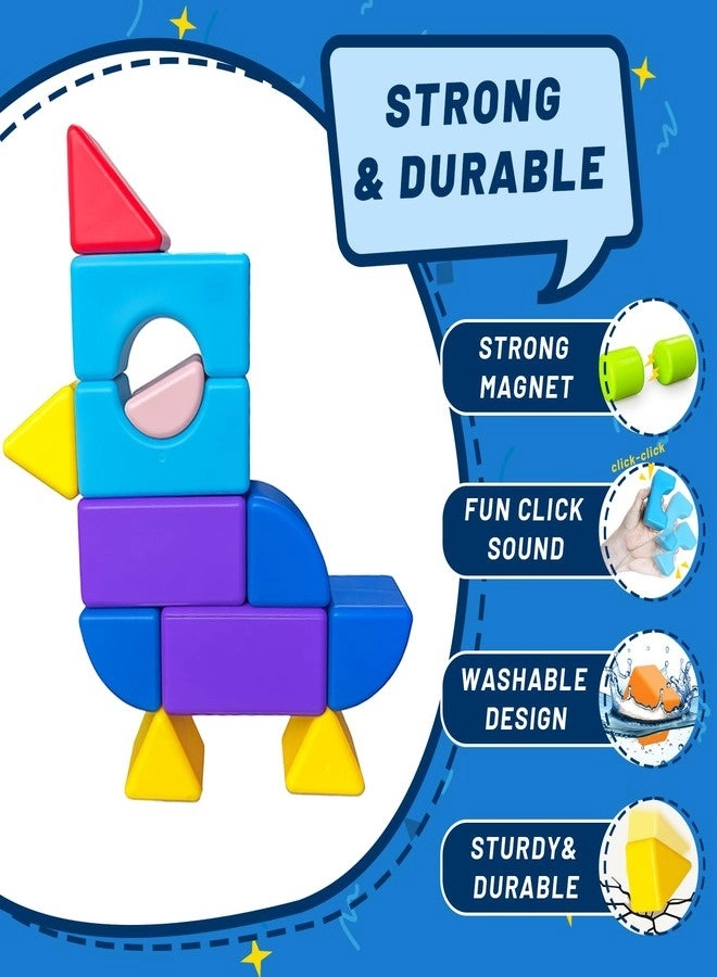 Magnetic Blocks - 22 pcs 8 shapes Colorful