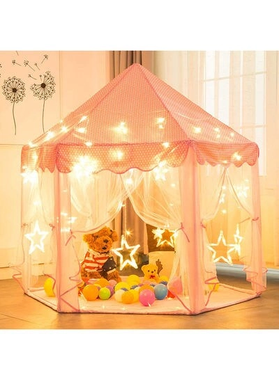 Hexagon Princess Castle Tent - 140x135x70centimeter