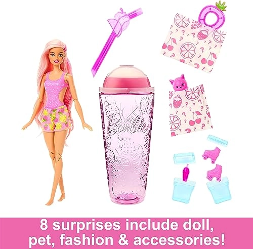 Barbie Pop Reveal Fruit Series - Strawberry Lemonade Drink Cup-Inspired Packaging