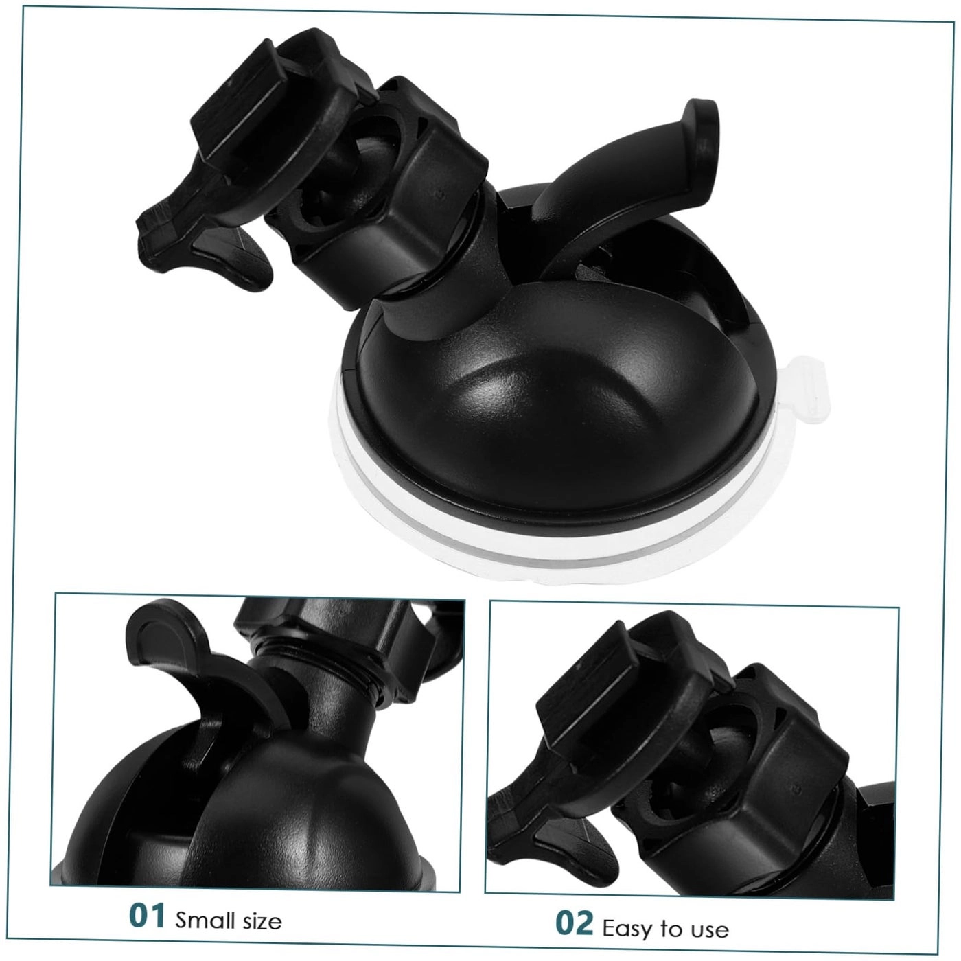 Suction Cup Mount Plate For Car Dash Cam - Black Lightweight Rotatable