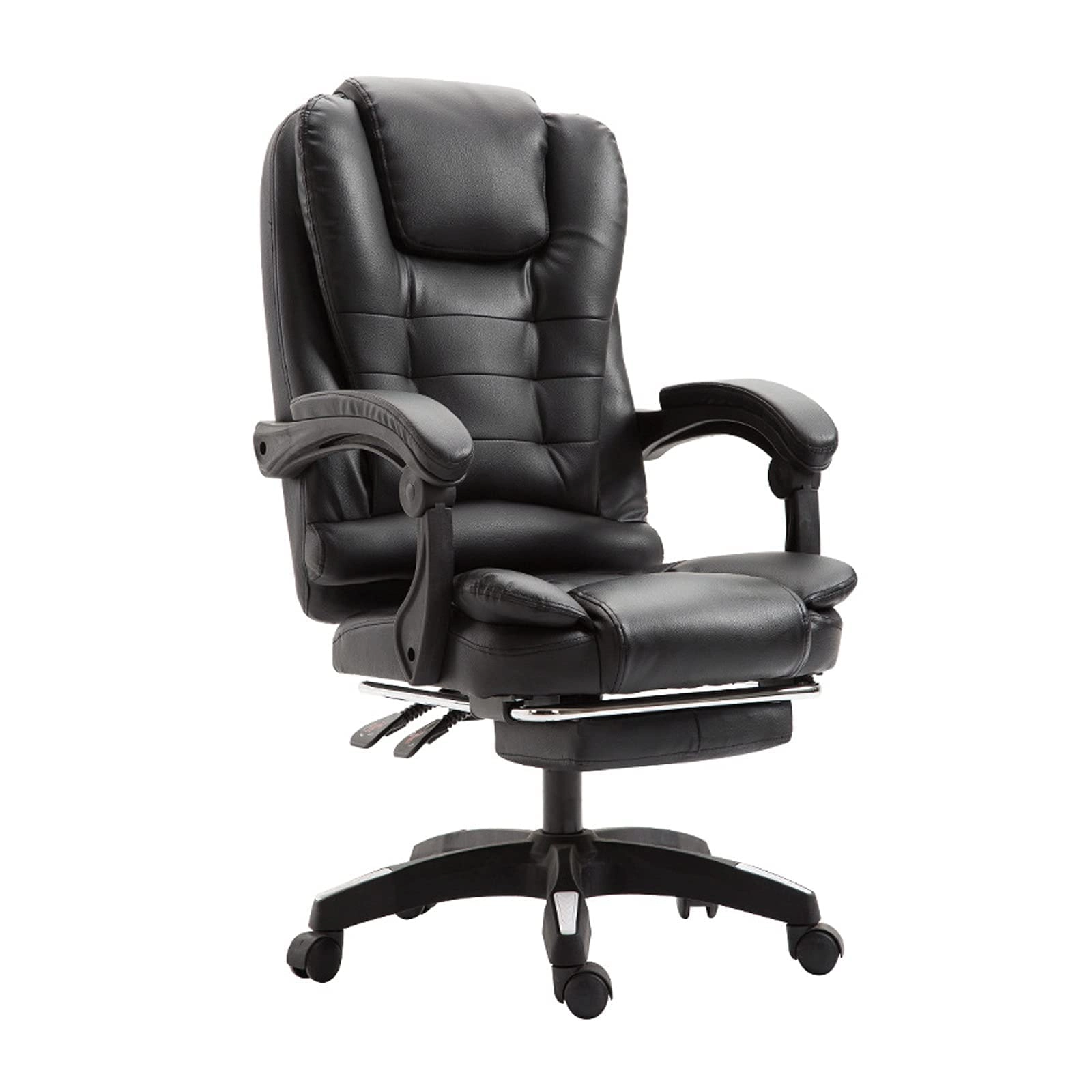 Desk Chair - PU Leather Brown High Back