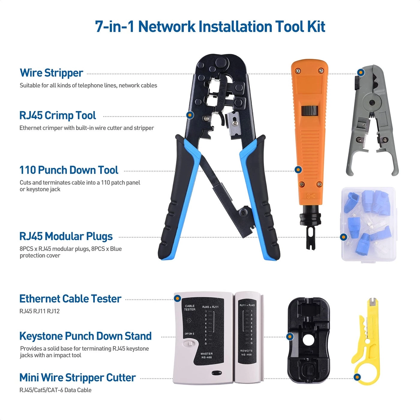 Network Tool Kit - RJ11 RJ45 ISDN