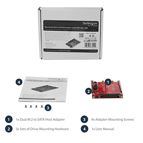 M.2 to SATA Adapter - Dual Slot 2.5in Drive Bay RAID