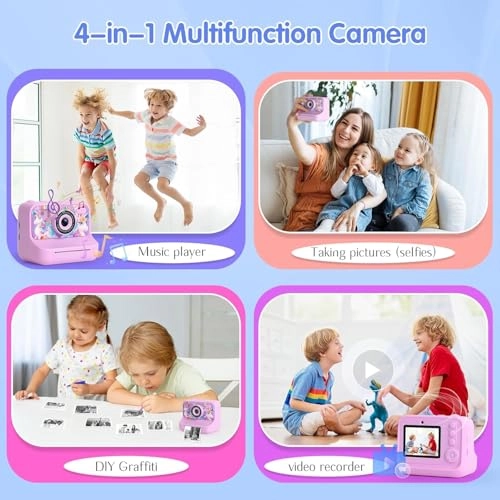 Kids Digital Camera - Instant Thermal Printer 4800W 1080p
