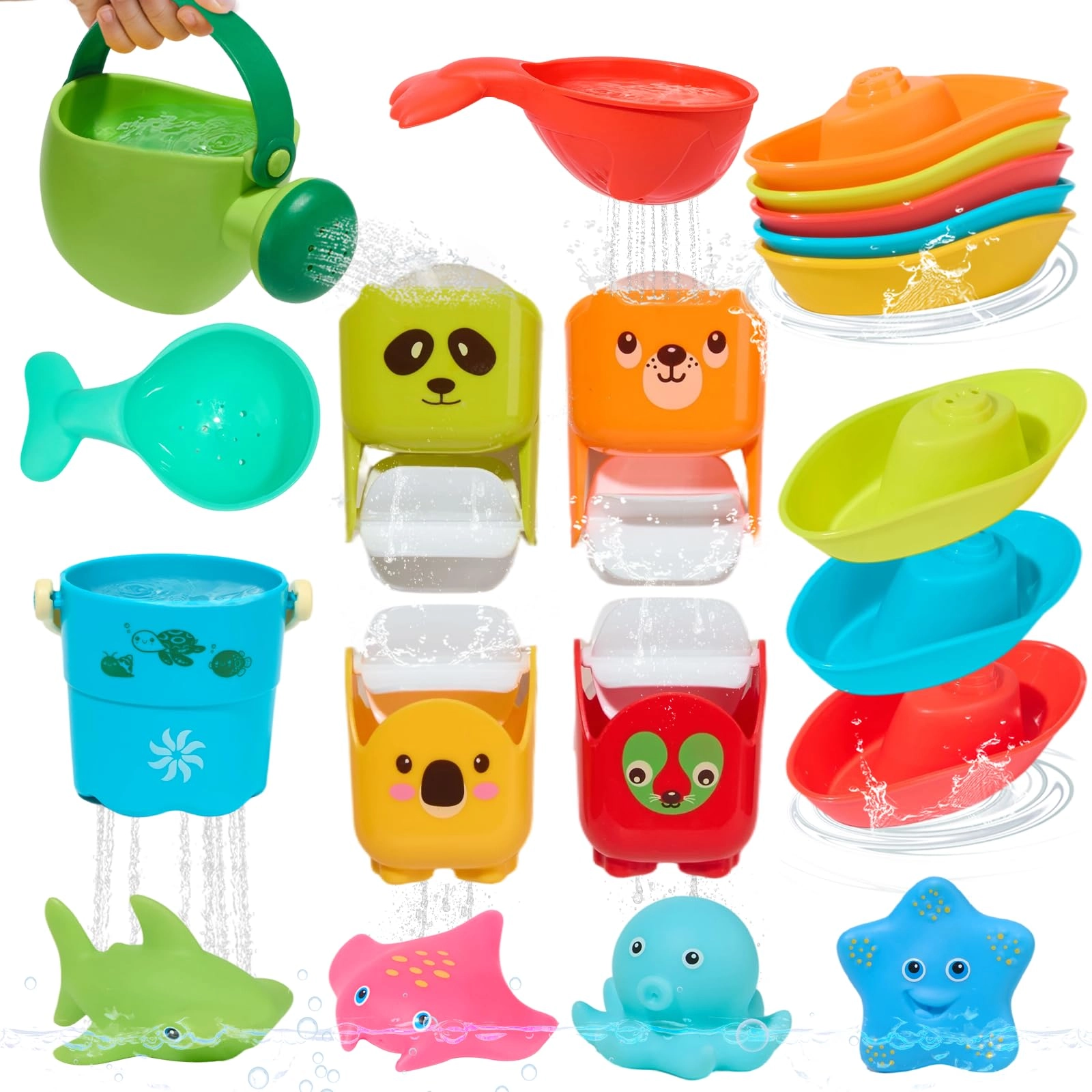 amchsuri Bath Toy Set - 17PCS Multicolor Ages 1-3
