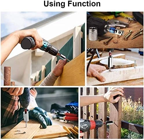 Hex Shank Drill Nut Driver Bit Set - 3Pcs 105 Degree Right Angle