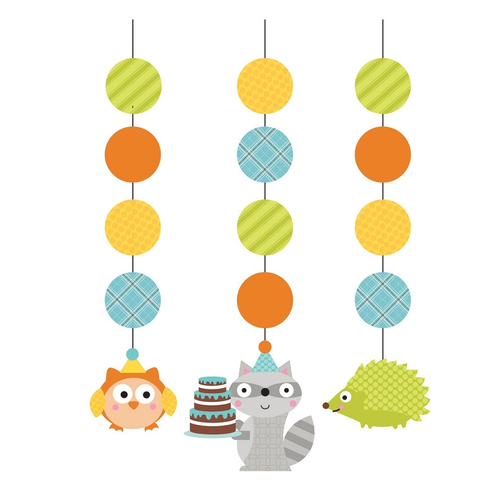 Party Zone Happi Woodland Boy Printed Hanging Cutouts - 3 pcs