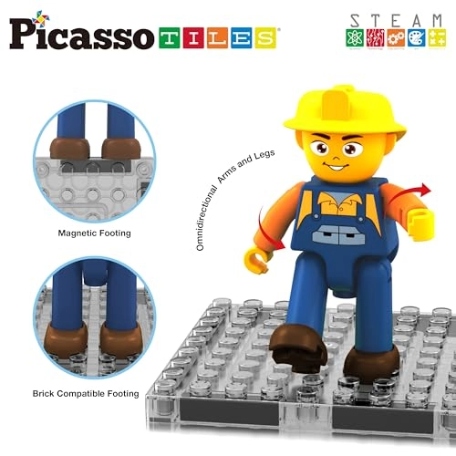 Magnet Tiles 2-in-1 Excavator & Backhoe - 16 pcs