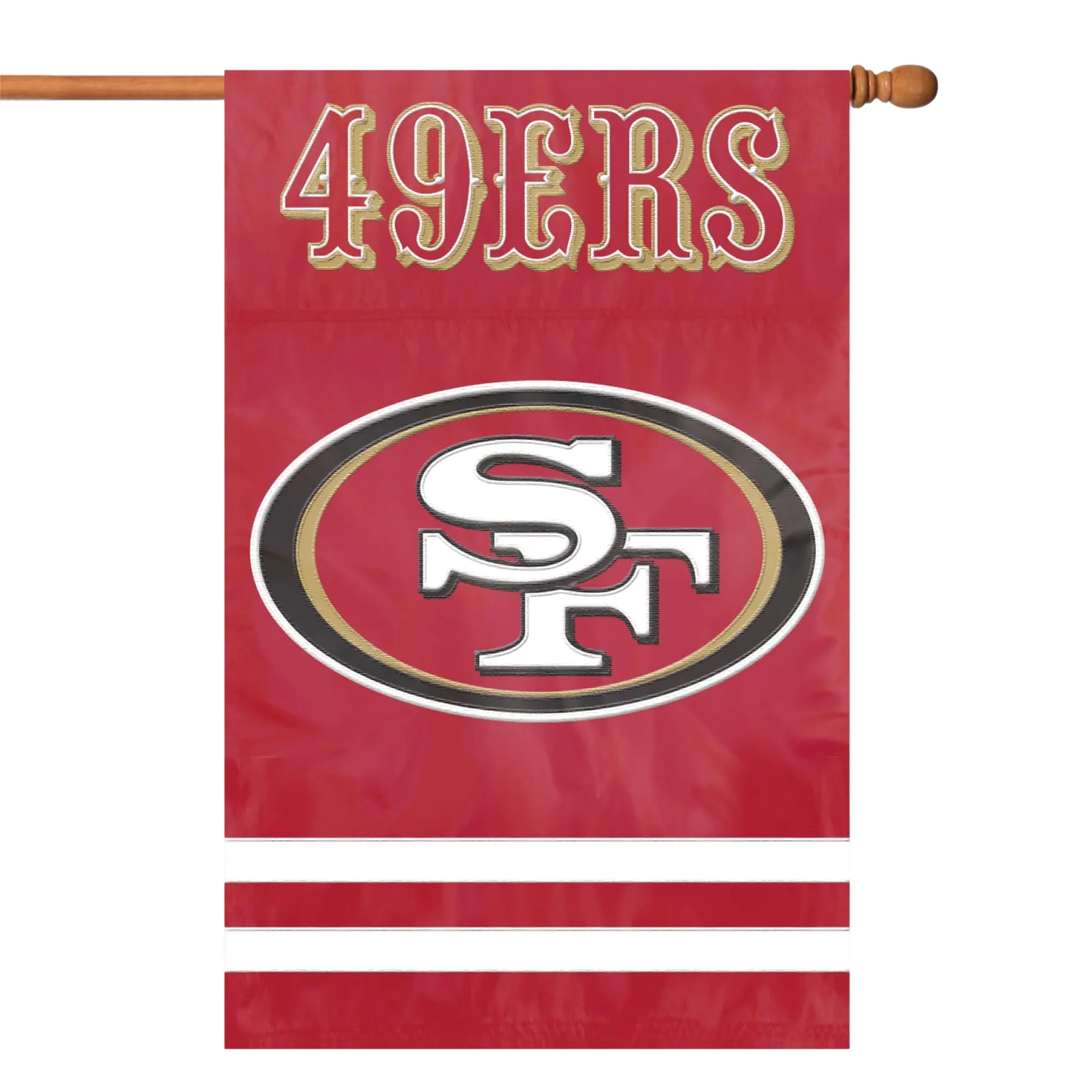 The Party Animal Inc. San Francisco 49ers Applique Banner Flag - 1 Game Day, Outdoor Events, Sports & Tailgating
