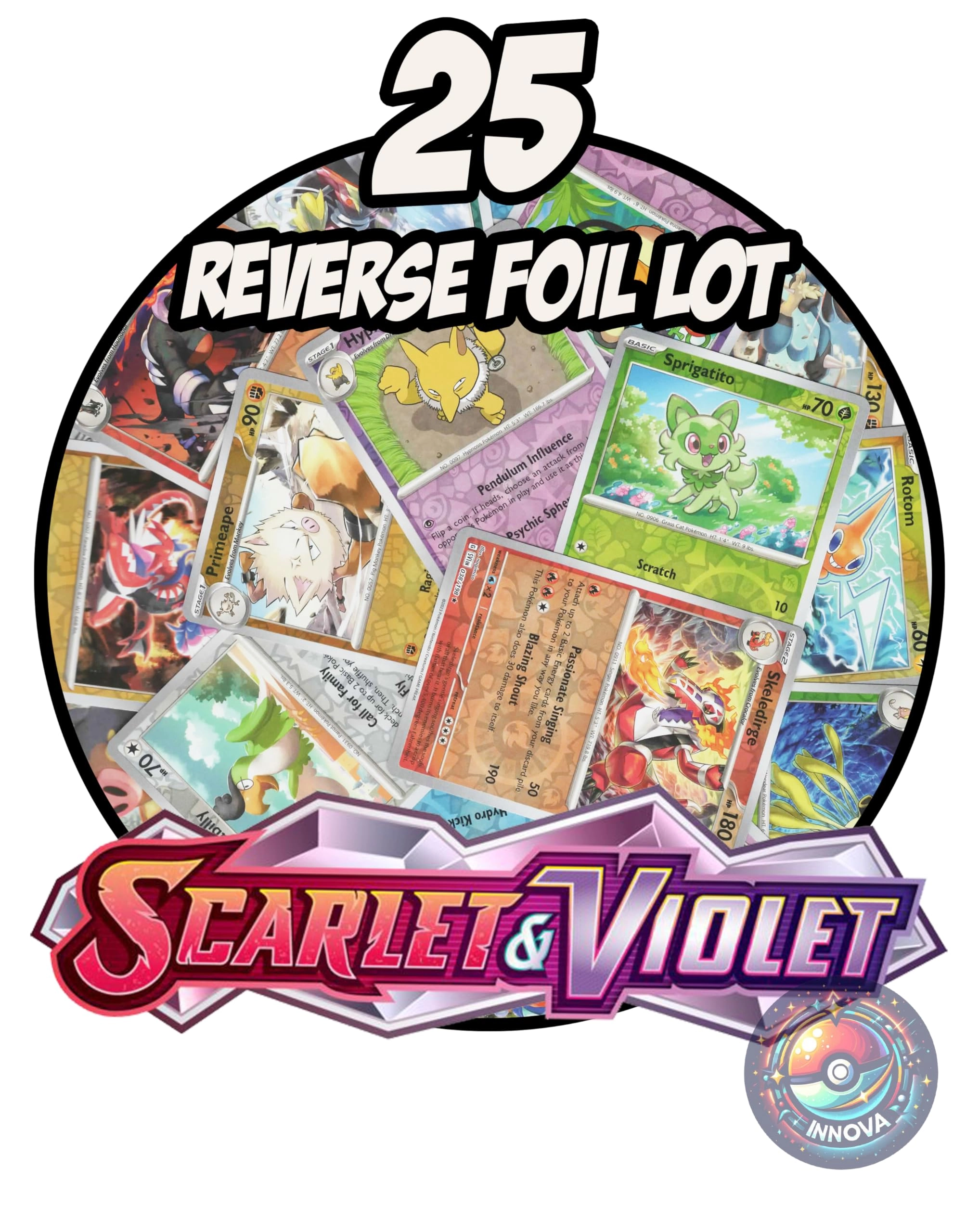 Random Reverse Foil Single Cards - English 25pcs