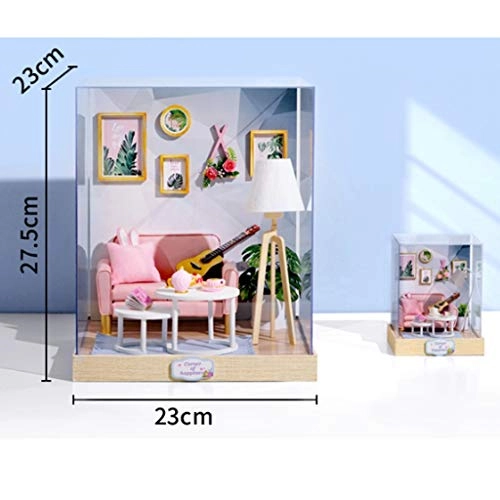 Dollhouse Miniature - with Furniture Dust Proof Music Movement