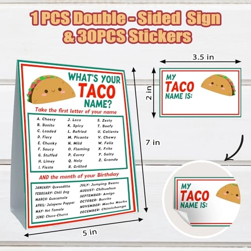 What is Your Taco Name Game - 45 pieces 20 months