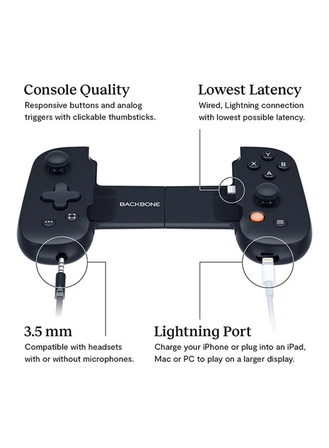 One Mobile Gaming Controller for iPhone - Black Xbox PlayStation Steam Fortnite Apex Diablo Immortal