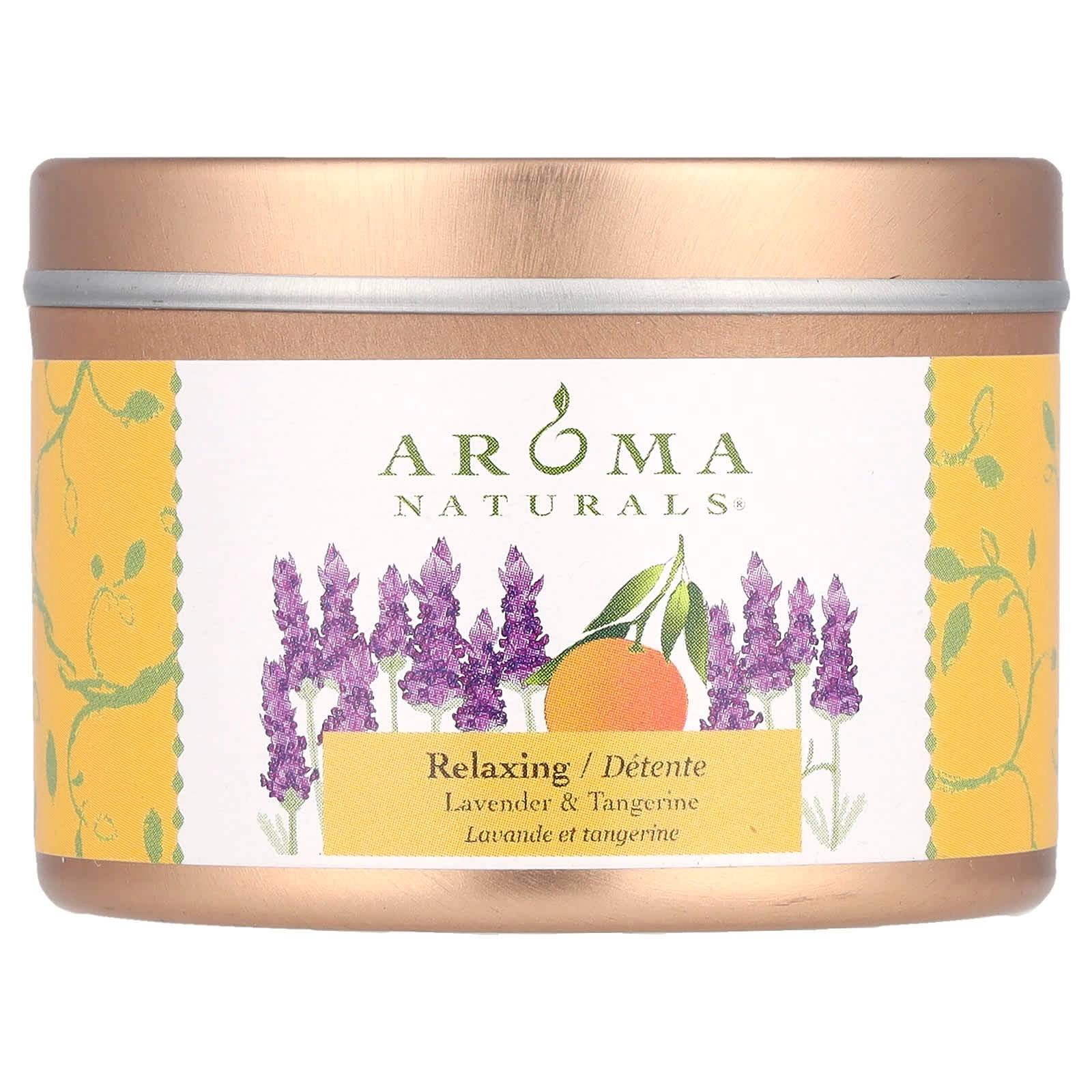 aroma naturals Soy VegePure Travel Tin Candle - Lavender & Tangerine 2.8 oz (79.38 g)