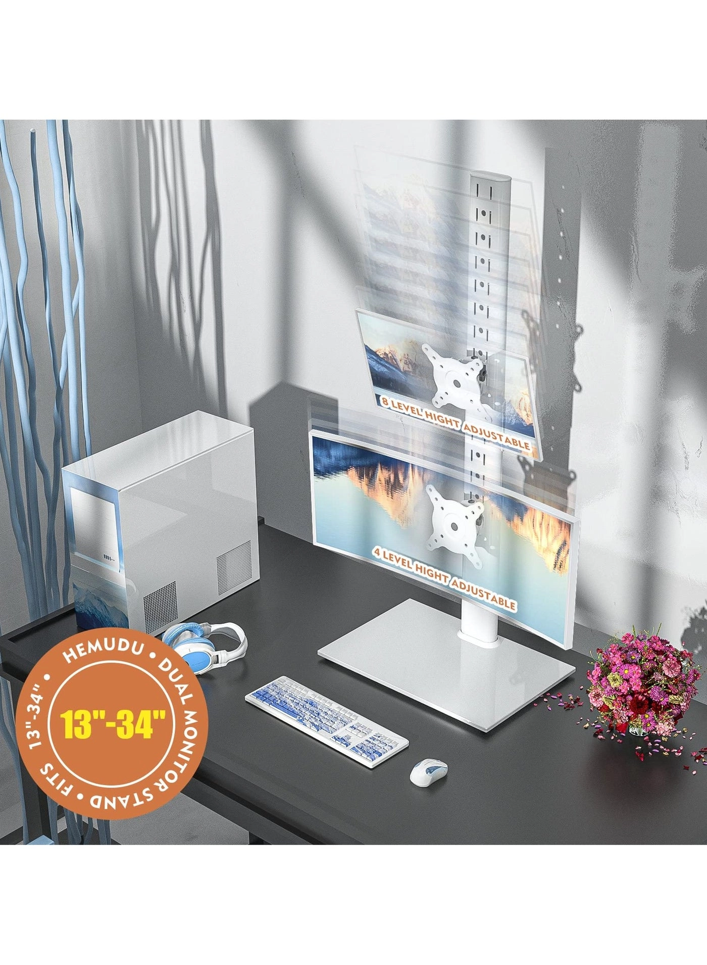 Dual Monitor Stand - 32 inch 75mm x 75mm 100mm x 100mm