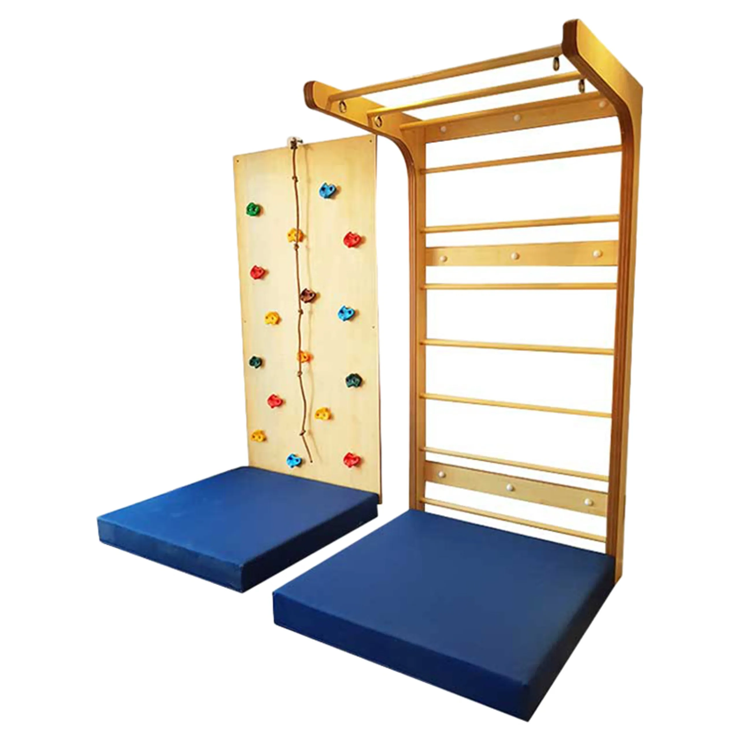 M&K Swedish Wall + Climbing Wall - 1 Panel + Safety Mat - 120 x 120 x 15 cm