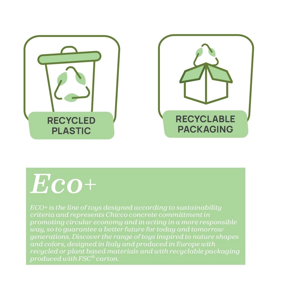 Teething Key Ring Rattle - 80% recycled plastic