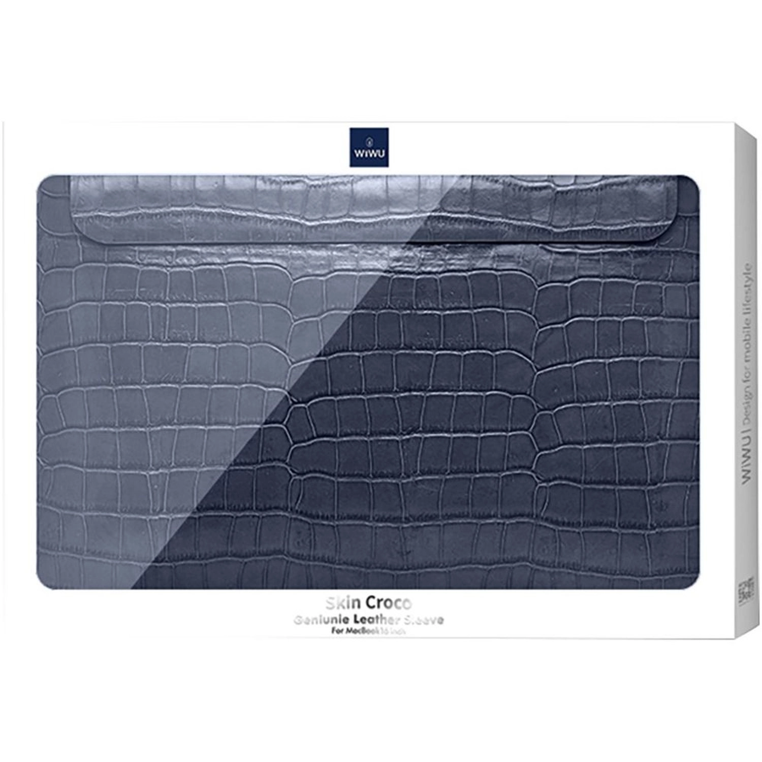 Skin Croco Genuine Leather Sleeve Laptop Sleeve for 14.2-Inch Laptop