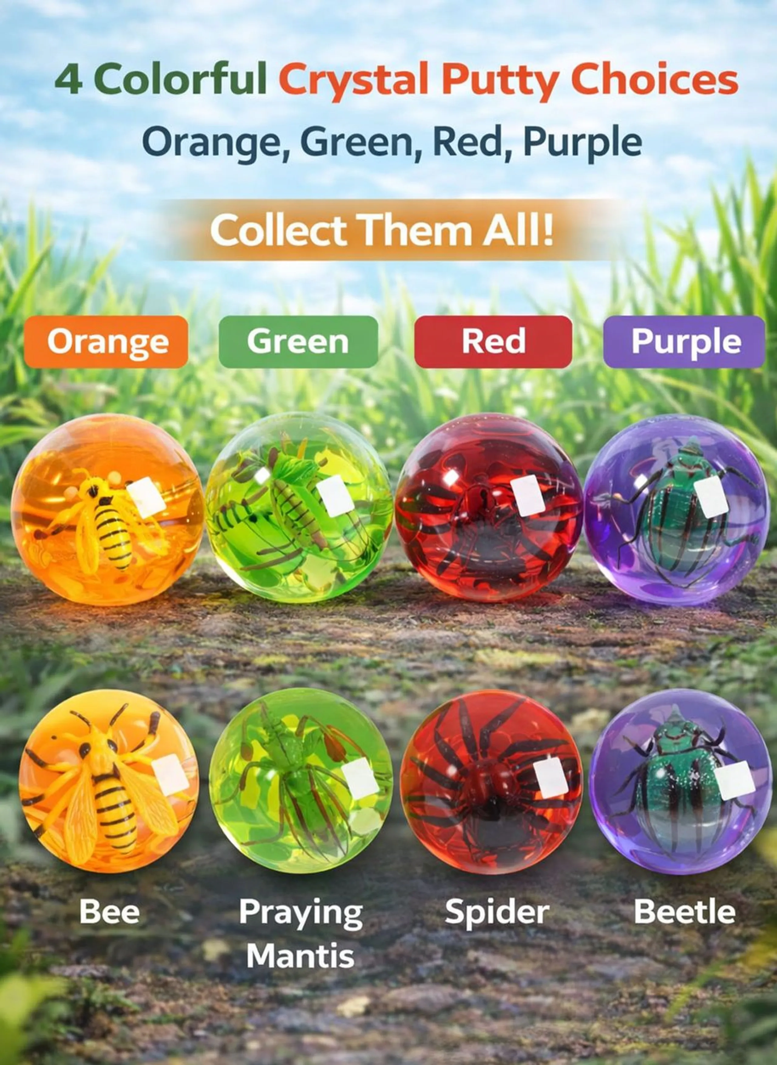 Insect Friends Crystal Putty - 3+ years 12 pcs