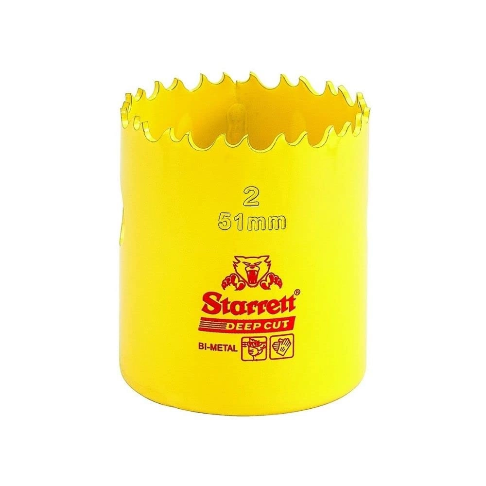 The L.S. Starrett Company BiMetal Deep Cut Hole Saw - 51mm Wood Metal Steel