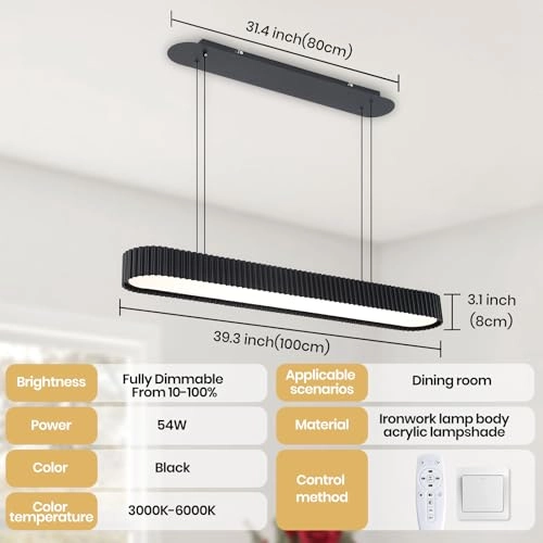 Modern Oval LED Chandelier - up to 100cm