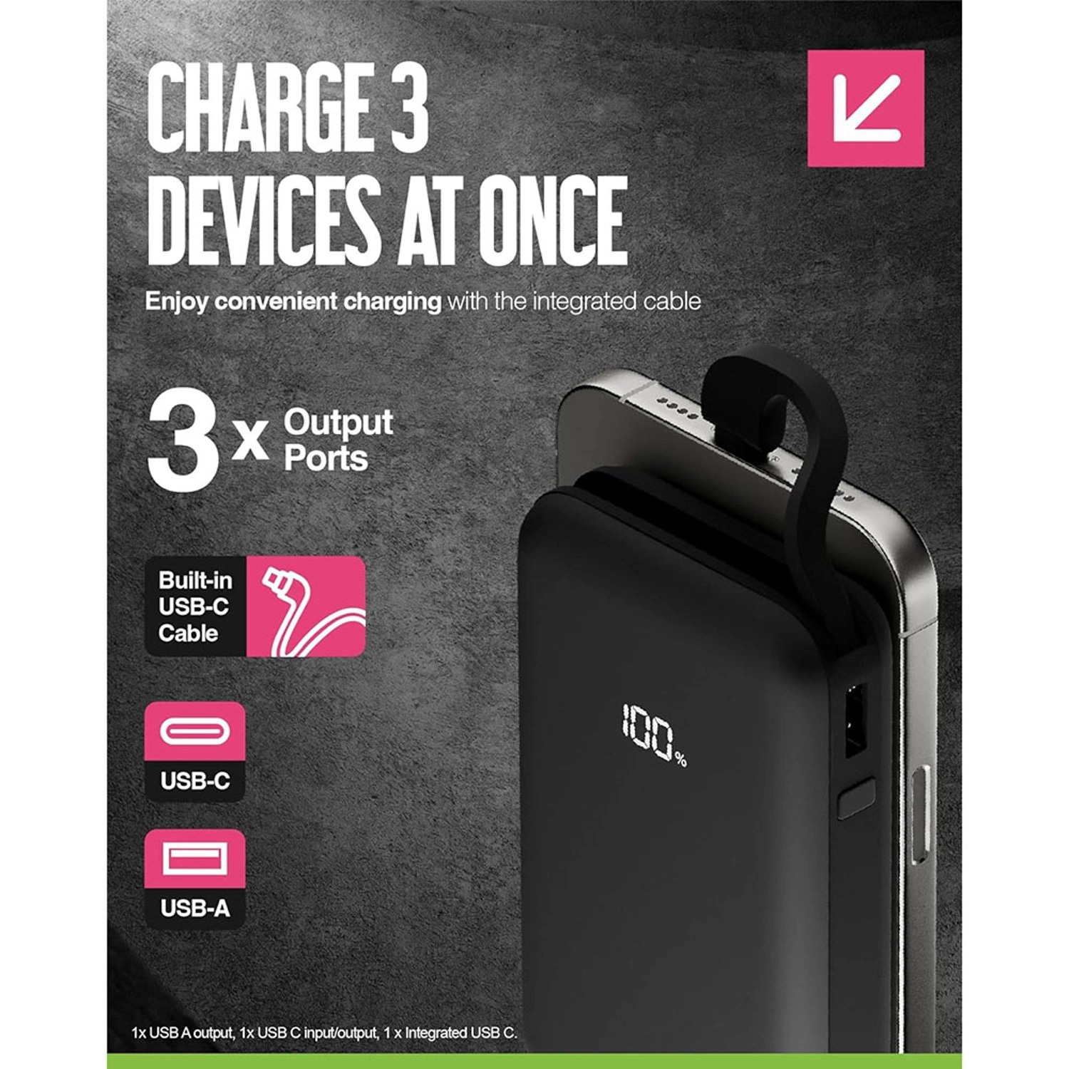 Eco Integrated 2 - 10,000mAh 12W Fast charging 2x USB-C