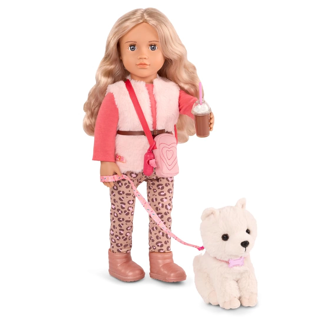 Kinsley Fashion Doll - 18-inch + Kenzi Shih Tzu Pup - 6-inch Ages 3+