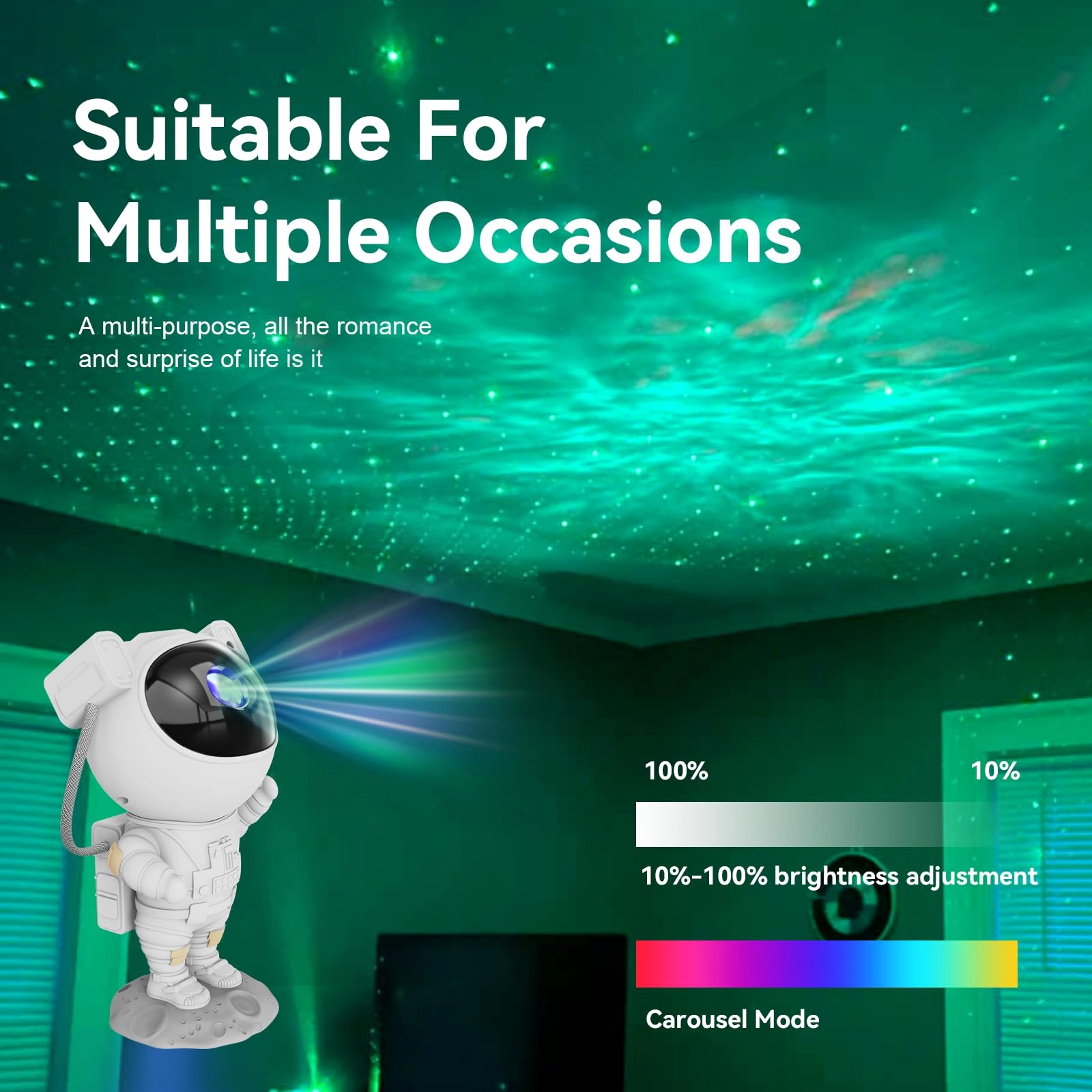 Astronaut Galaxy Projector - Corded Electric Colorful
