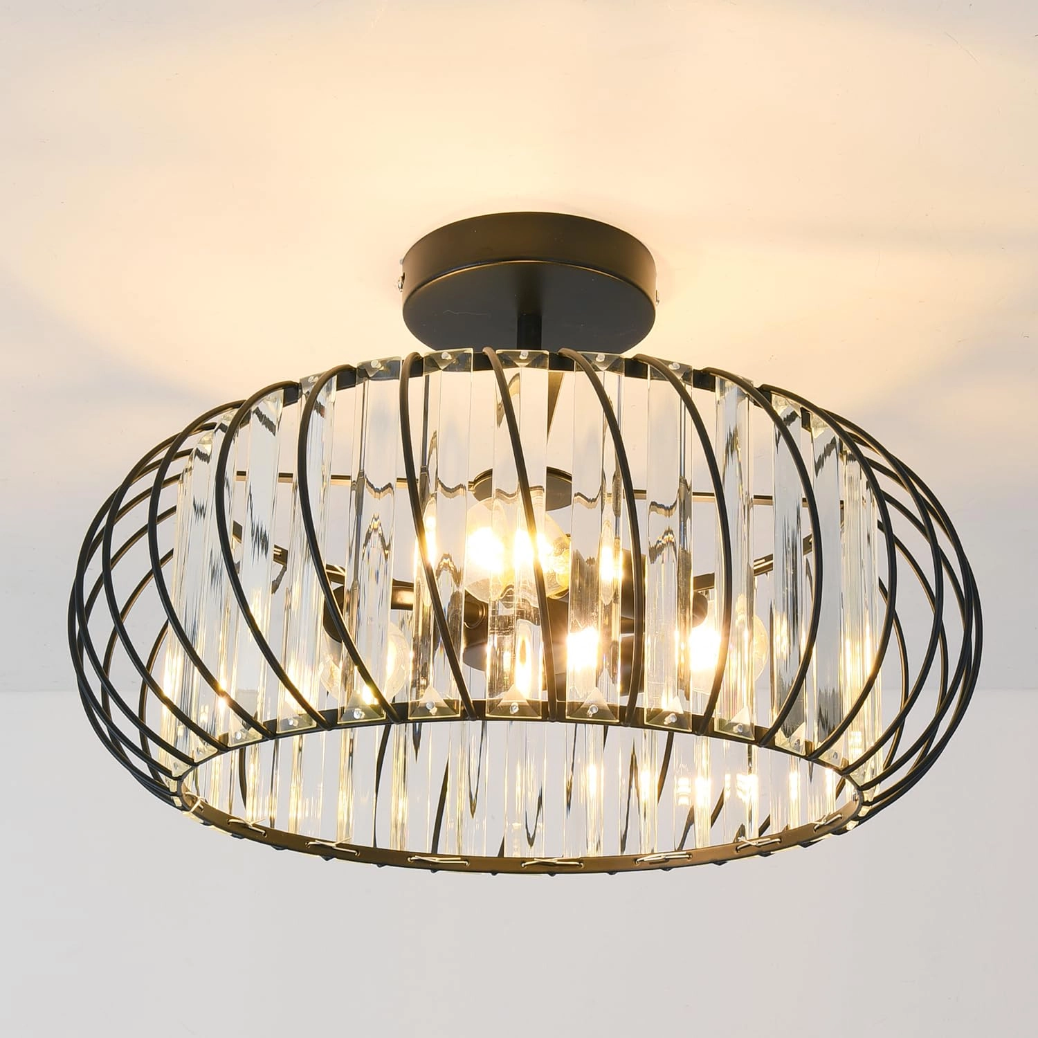 E27 Crystal Ceiling Lamp - 3 lights 36.5 cm