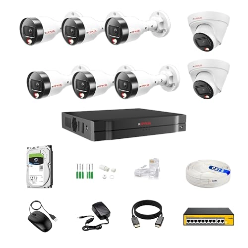 8CH AI NVR + illumax Dual Light Dome IP Camera + Bullet IP Camera + Hard Disk + 8+2 POE Switch + CAT6 Cable - 8CH