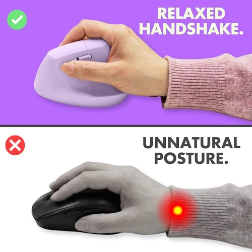 Vertical Ergonomic Mouse - 2.4G wireless receiver Bluetooth