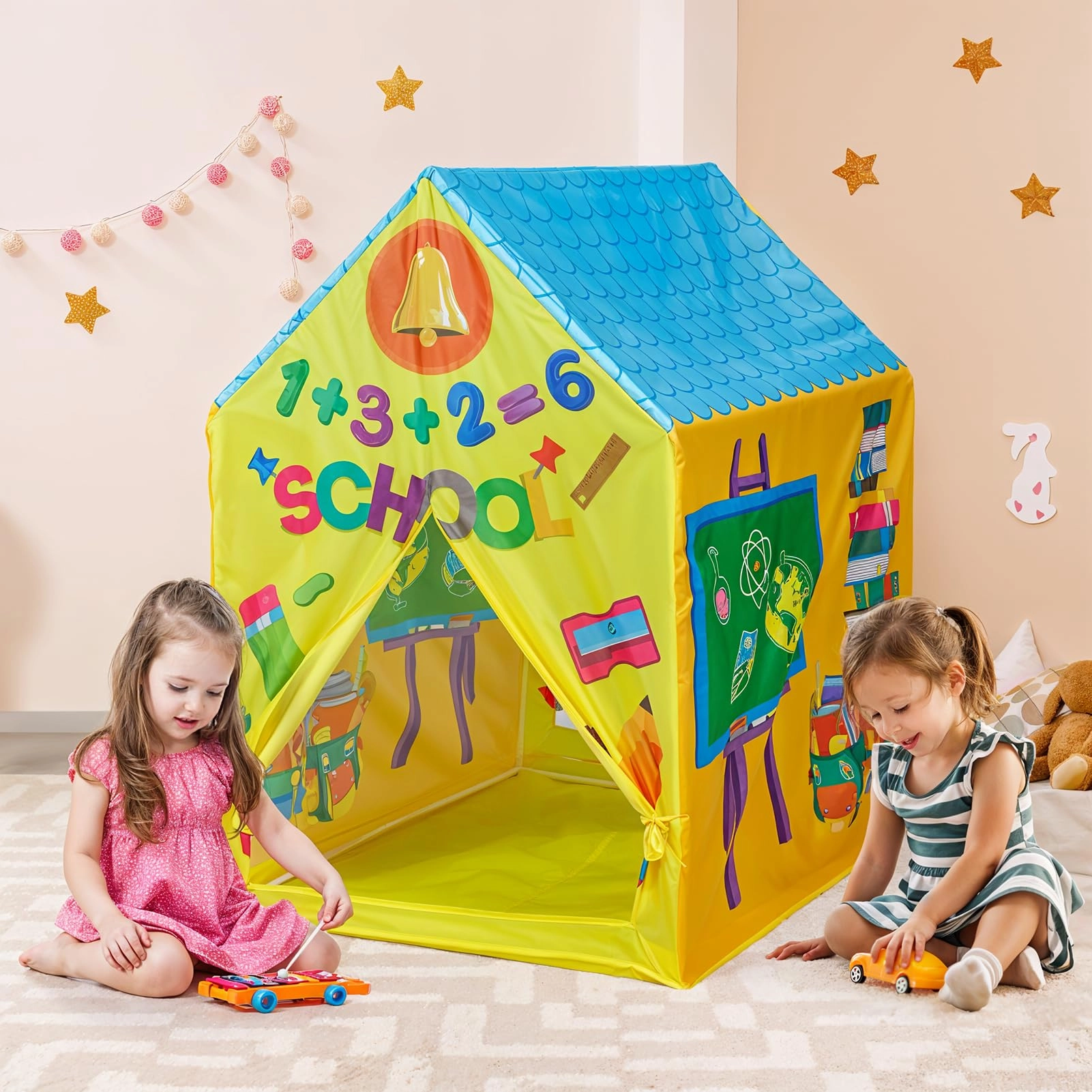 warmiehomy School Classroom Play Tent - 69x93x103cm Yellow-school