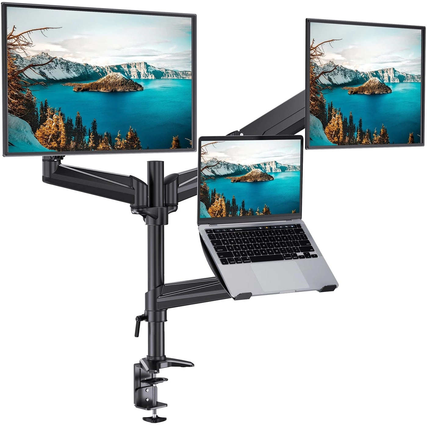 Monitor Arm with Laptop Tray - 13 to 27 Inch VESA 75/100