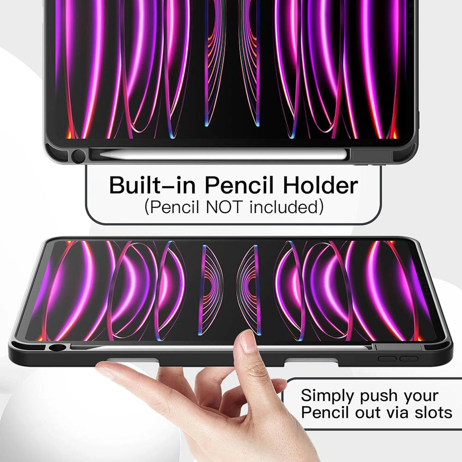 Tri-Fold Book Case with Pencil Holder for iPad Pro 11-inch (2024)
