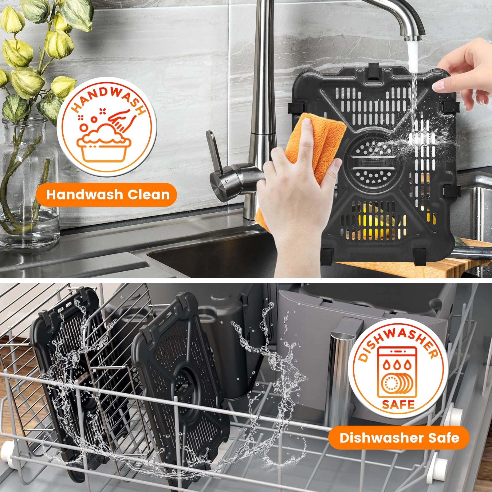 Air fryer grill rack - Stainless steel 2 piece(s) + Magic cleaning cloth - 1 piece(s)