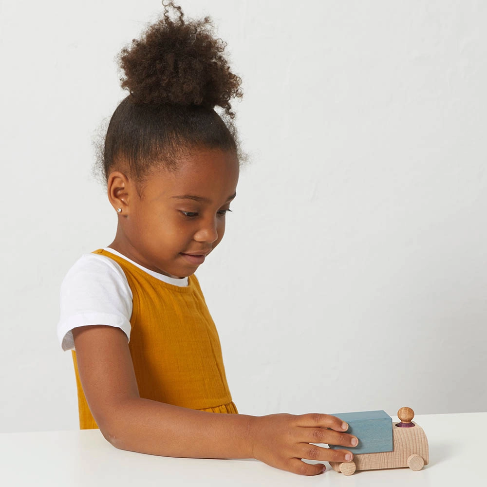 Wooden Truck With Driver - Blue Suitable for 3 years & above