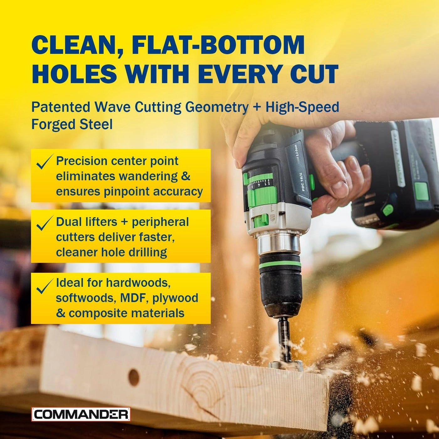 Black Shark Forstner Drill Bit - forged high-speed steel